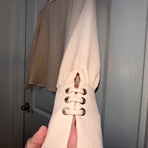 ba&sh Pink Long Sleeve key hole Blouse